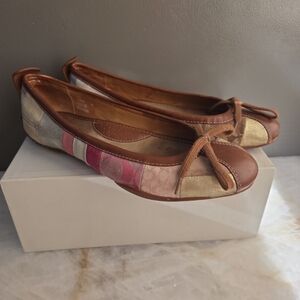 Colorful COACH Janilee Patchwork/Suede  Ballet Flats